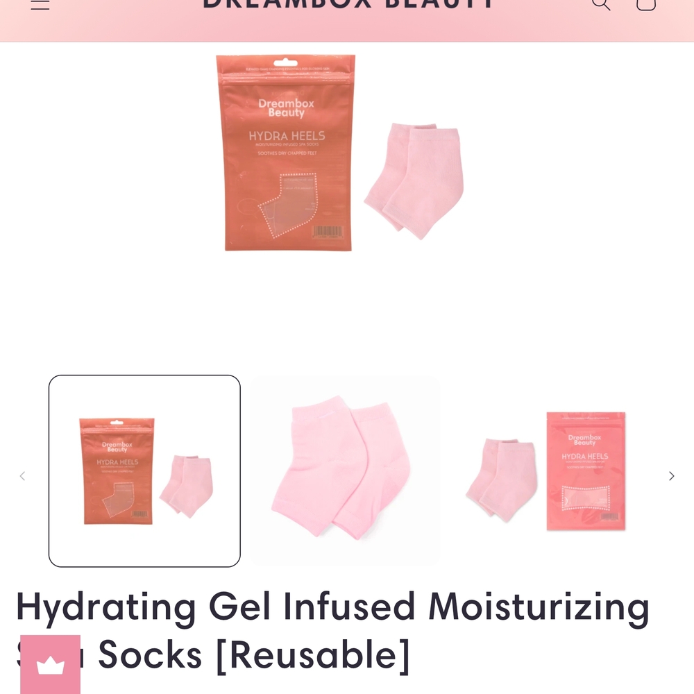 5 /$25 🥳Pink Hydrating Gel Infused Moisturizing Heel Socks